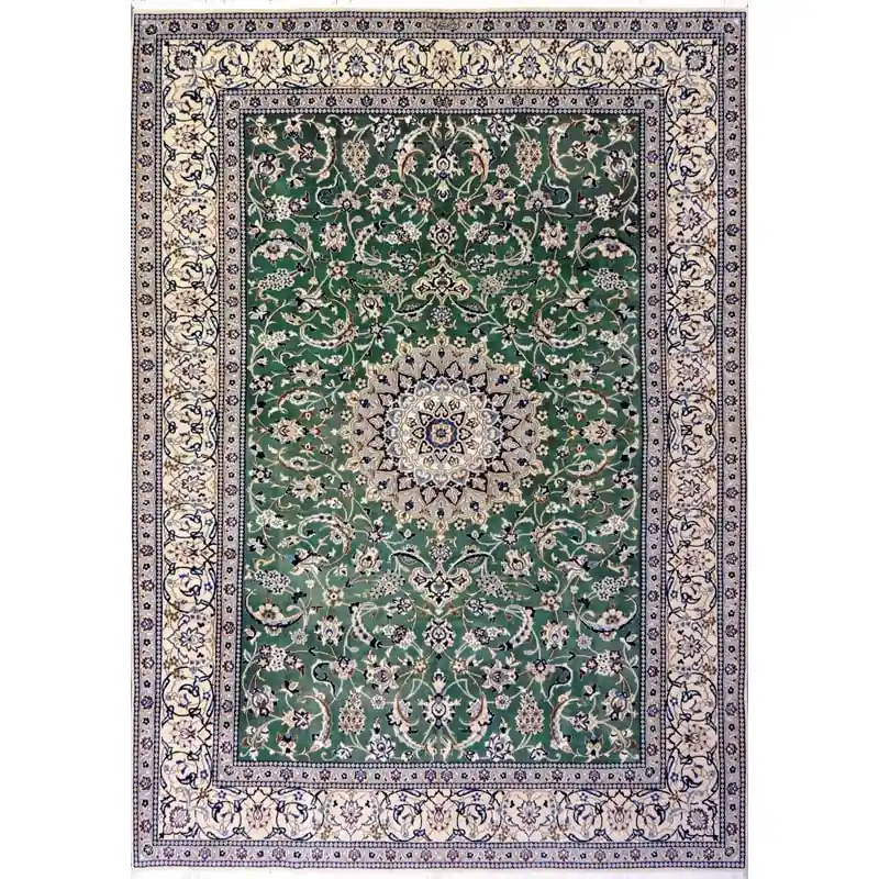 Tappeto Nain Verde lana seta 350×250