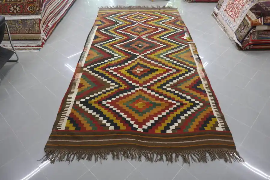 Kilim Afghano Antico 400×198-N.13670
