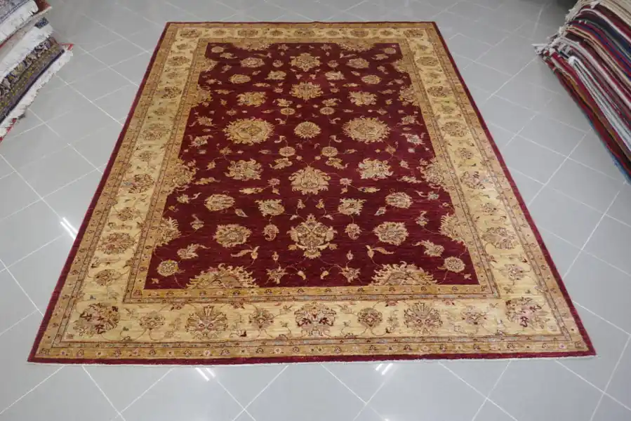Tappeto Afghano Ziegler Extra Fondo Rosso 284×215-N.13616