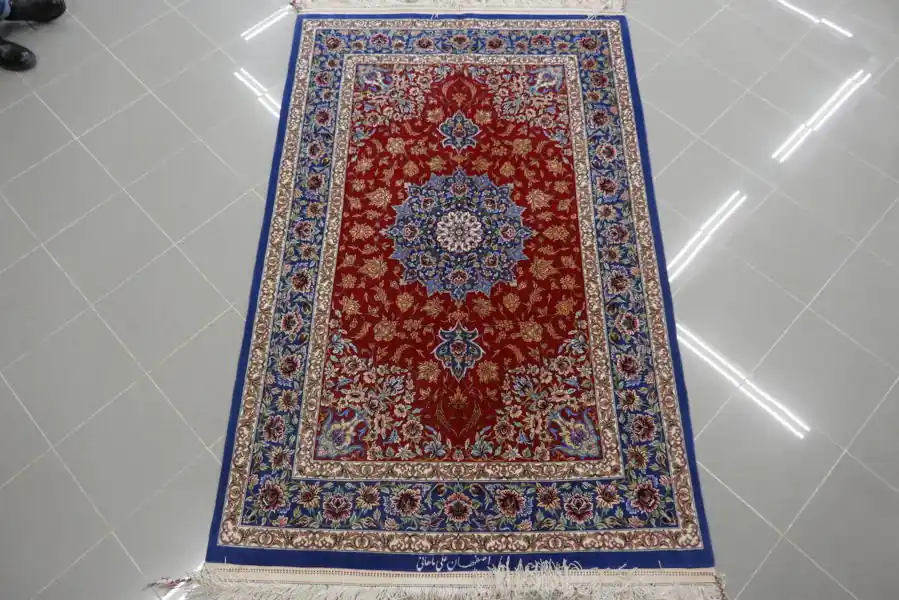 Tappeto Isfahan Extrafine Misto Seta Firmato 200×128-N.12077