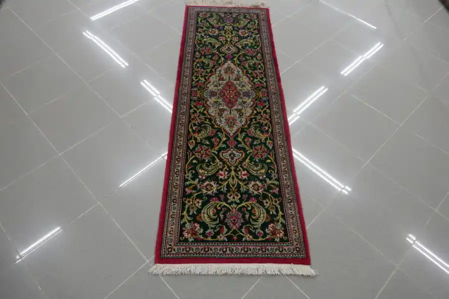 Passatoia Fondoletto Kum Fondo Verde Persia 158×52-N.12814