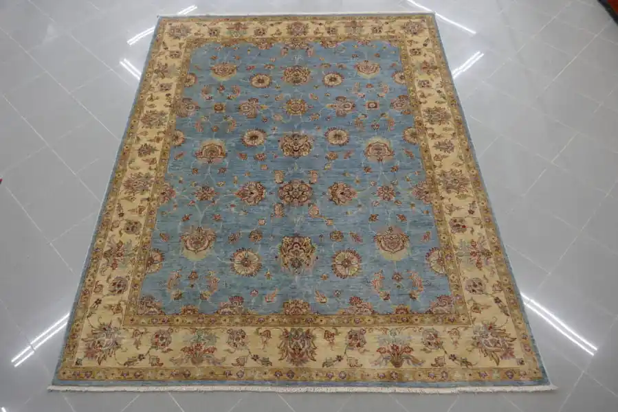 Tappeto Salotto Ziegler Extra Fondo Azzurro 249×198-N.12912