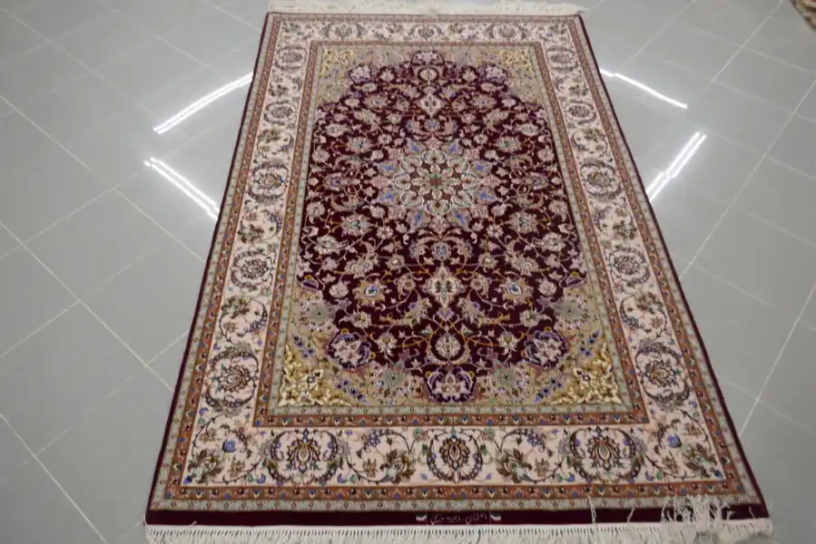 Tappeto Isfahan Extrafine Misto Seta Firmato 206×135-N.12079