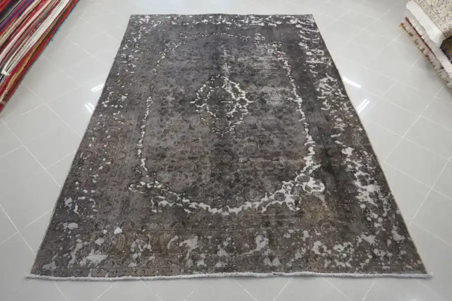 Tappeto Persiano Moderno Vintage Color Grigio 274×194-N.13547