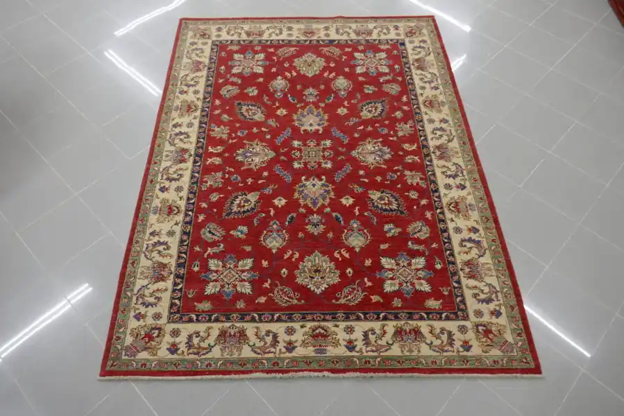 Tappeto Salotto Ziegler Extra Fondo Rosso 225×168-N.13139