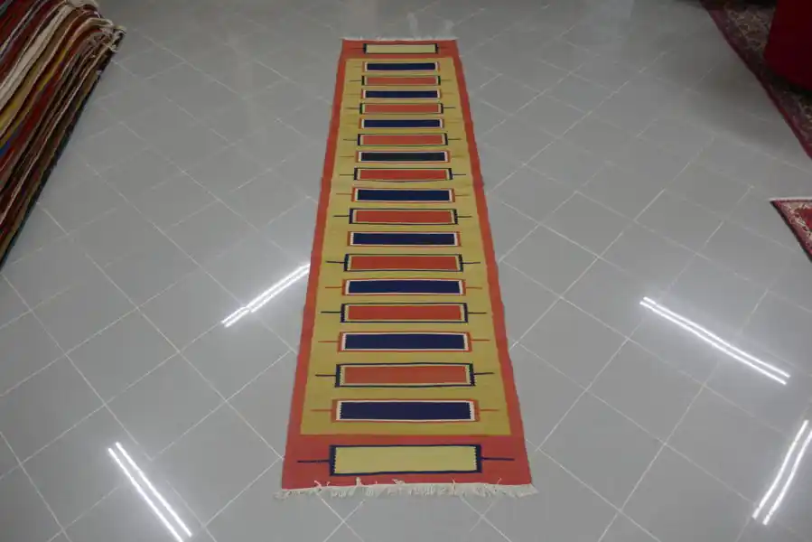Kilim Persiano Passatoia Gashgai 292×78-N.679