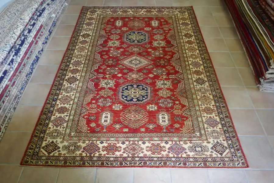 Tappeto Salotto Uzbek Kazak Extra Rosso 287×200-N.12601