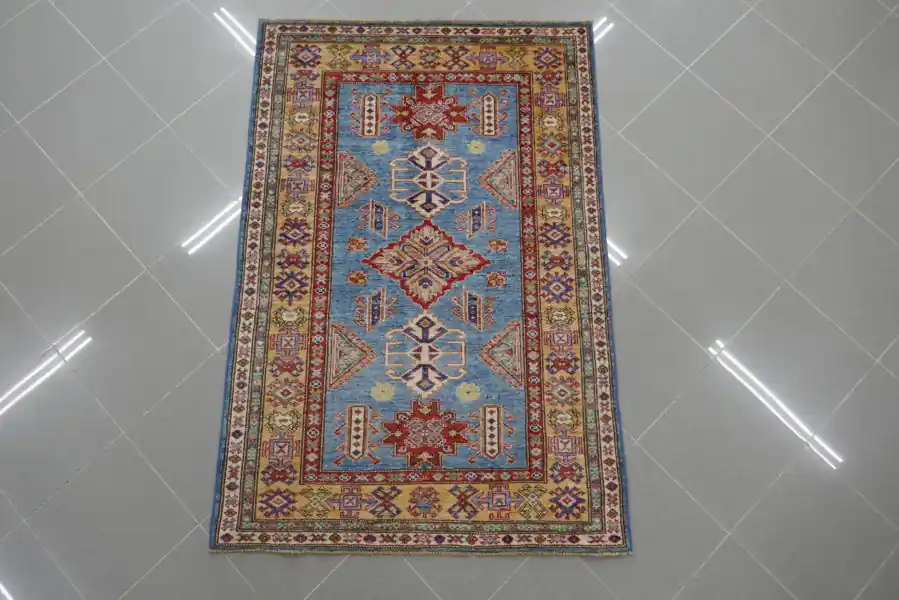 Tappeto Uzbek Kazak Extra Celeste 147X100-N.12843