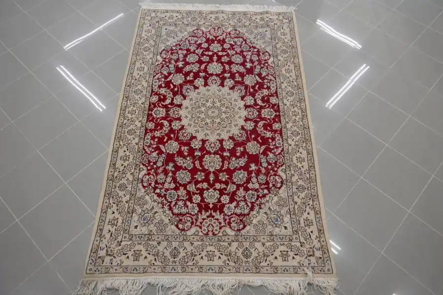 Tappeto Nain 9 Fili Persia Color Rosso 202×126-N.14003