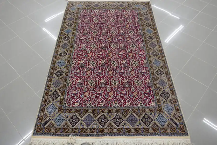 Tappeto Persiano Nain 6 Fili Misto Seta Firmato Habibian 209×133-N.12100