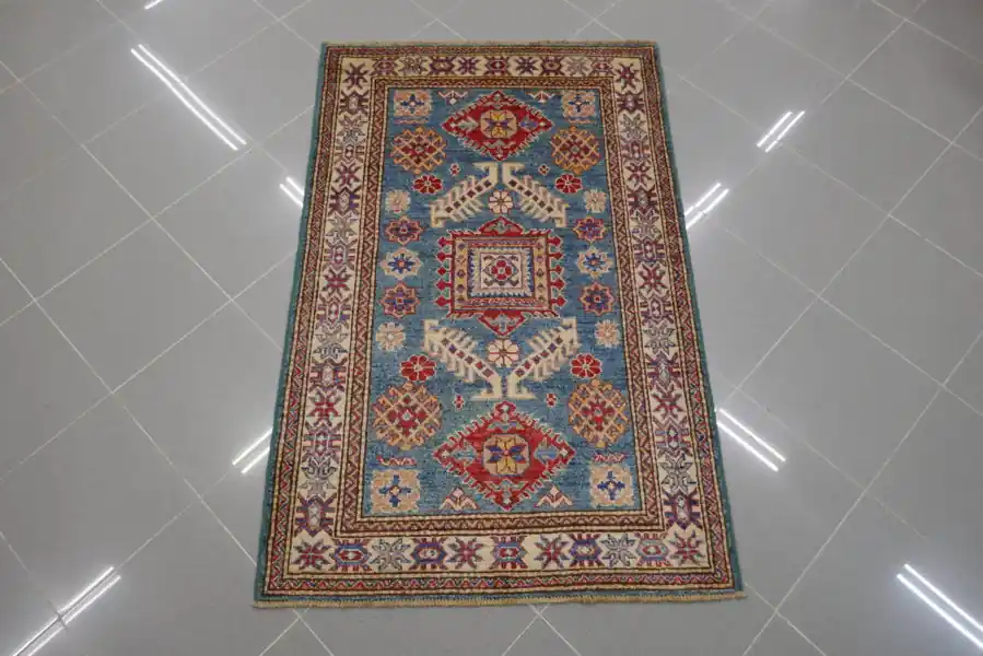 Piccolo Tappeto Uzbek Kazak Extra Color Verde 137×88-N.12867