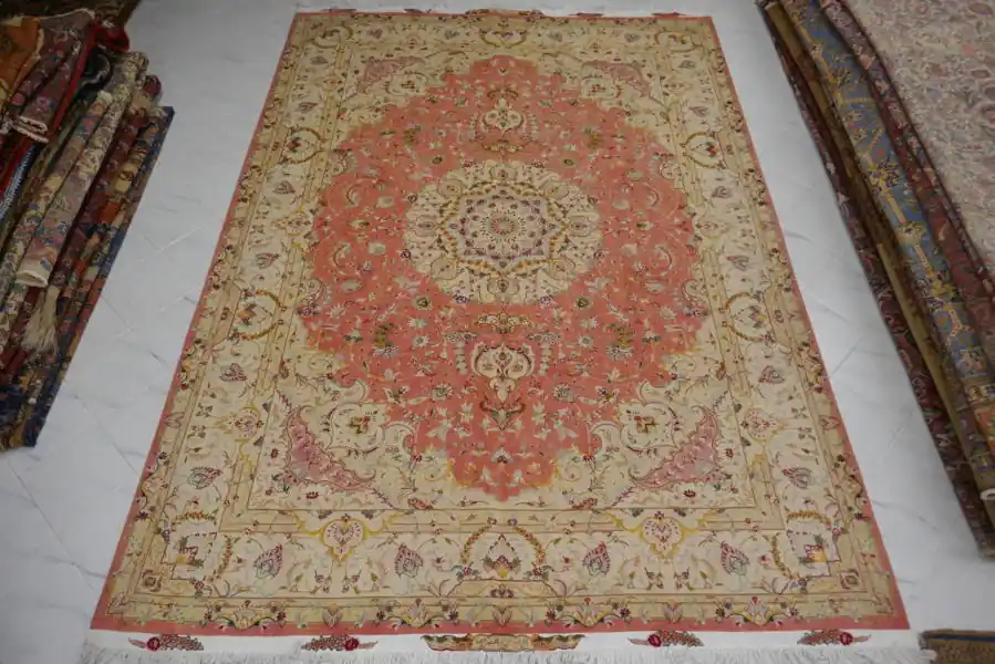 Tappeto Salotto/Sala Tabriz 60 Raj,Misto Seta,Extrafine Firmato 360×253-N.12014