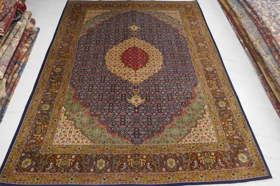 Tappeto Tabriz 50 Raj Da Salotto Fondo Blu 350×250-N.AH
