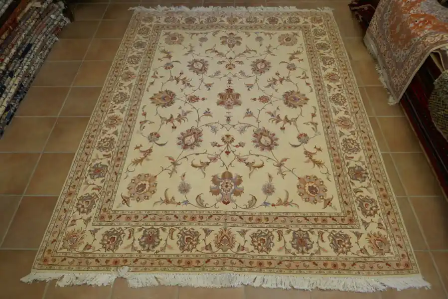 Tappeto Persiano Tabriz 60 Raj Misto Seta 255×197-N-12109
