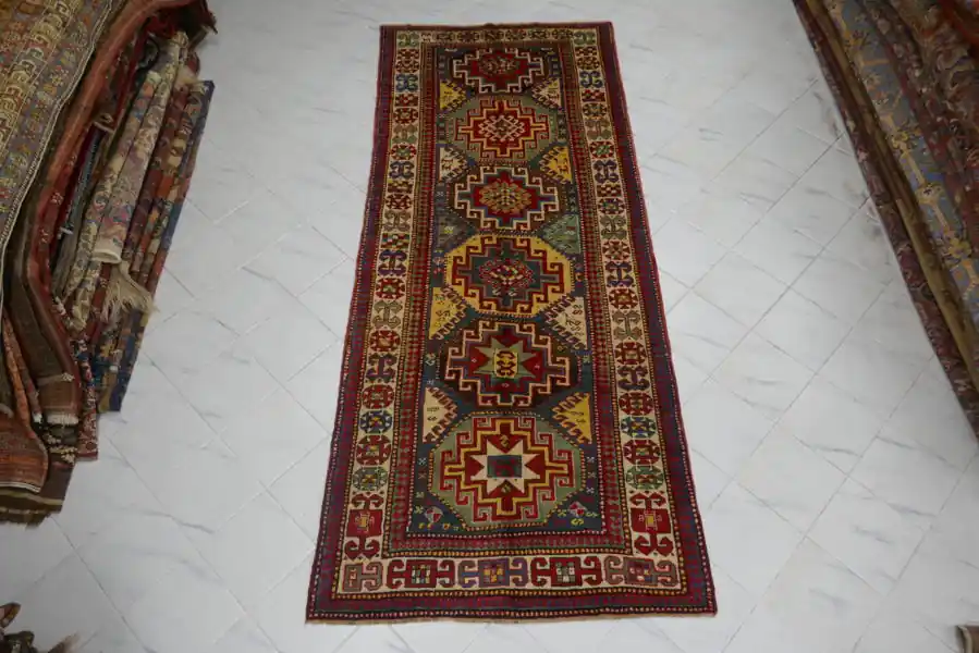 Antico Tappeto Caucasico Mogan 313×134-N.11650