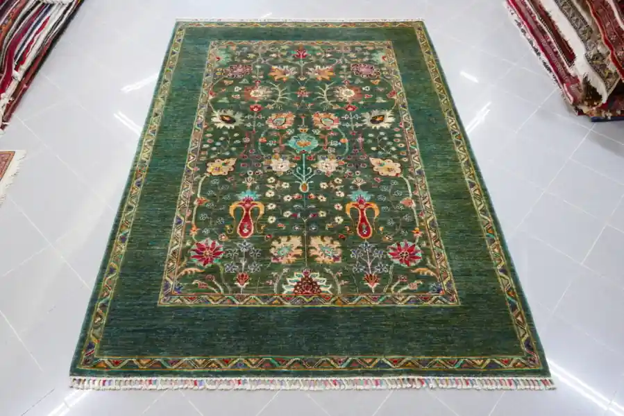Tappeto Ziegler Extra da Salotto Fondo Verde 251×181-N.14414