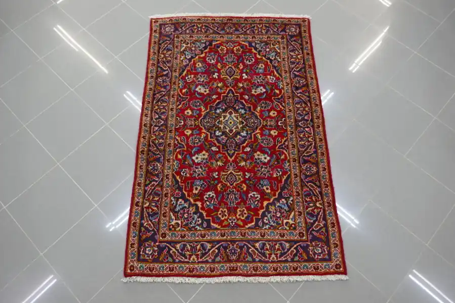 Tappeto Persiano Keshan Classico Fondo Rosso 147×96-N.14833