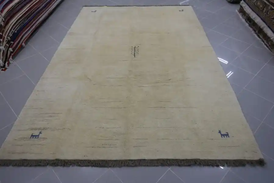 Tappeto Persiano Gabbeh Gashgai Fondo Avorio 295×202-N.14011