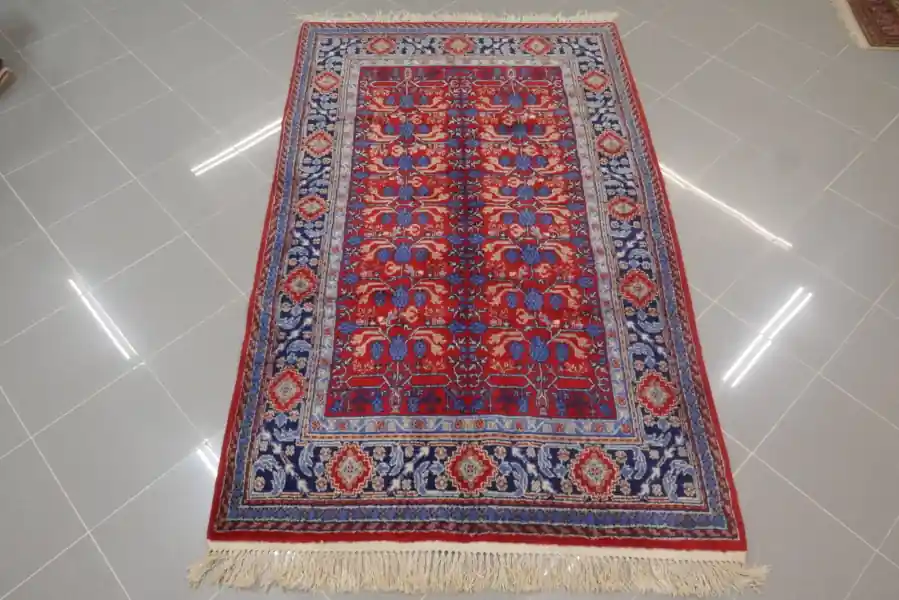 Tappeto Cinese Samarkanda Khotan a Melograno da Salotto 192×120-N.14329