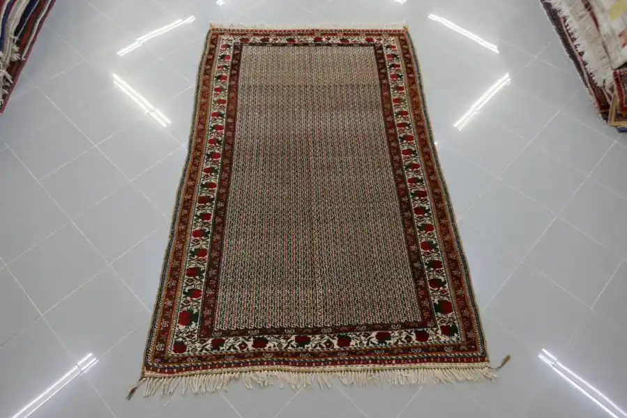 Tappeto Persiano Turcomanno Antico Motivo Moharramat 198×126-N.10489
