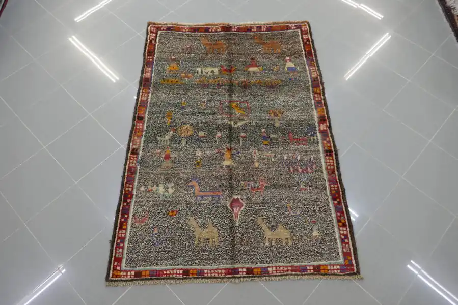 Tappeto Persiano Gabbeh Gashgai Datato 163×114-N.1090
