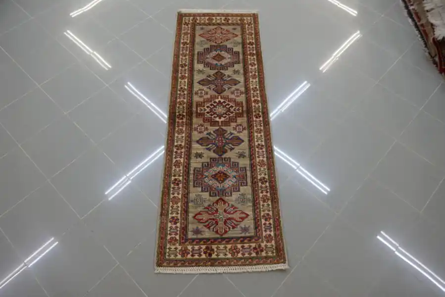 Passatoia Fondoletto Uzbek Kazak Extra Fondo Chiaro 176×63-N.14744