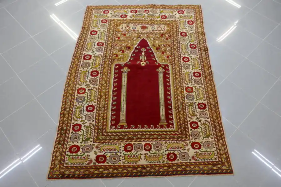 Antico Tappeto Turco Panderma a Preghiera 168×120-N.14958