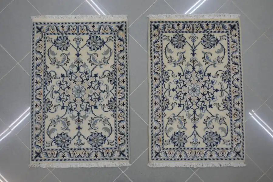 Scendiletti Persiani Nain Fondo Avorio 88×59-86×59 N.14875-14876