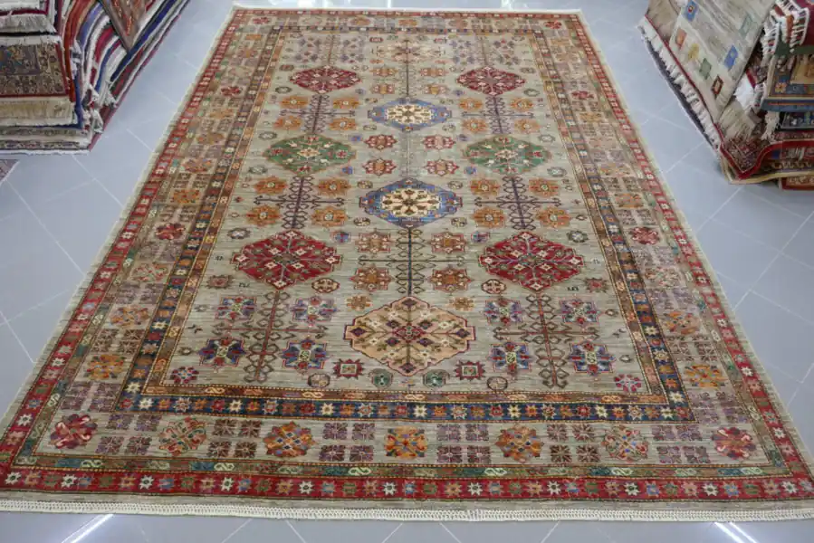 Tappeto Moderno da Salotto Uzbek Kazak Extra 354×249-N.14991