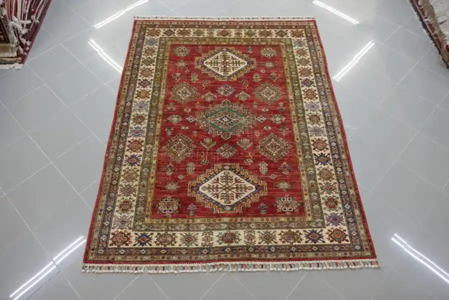 Tappeto Moderno Salotto Uzbek Kazak Extra 197X154-N.14749