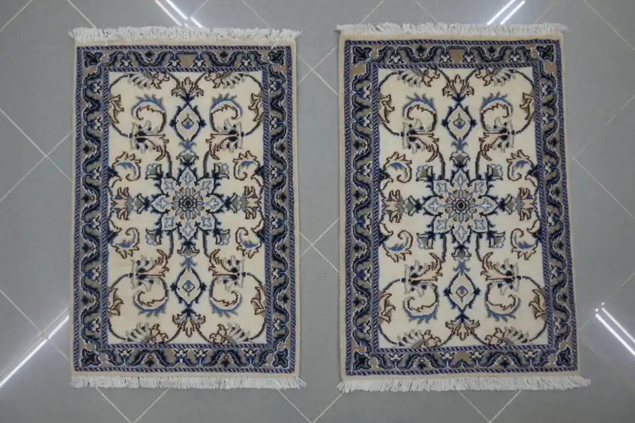 Scendiletti Persiani Nain Fondo Chiaro 88×60-82×55 N.14870-14871