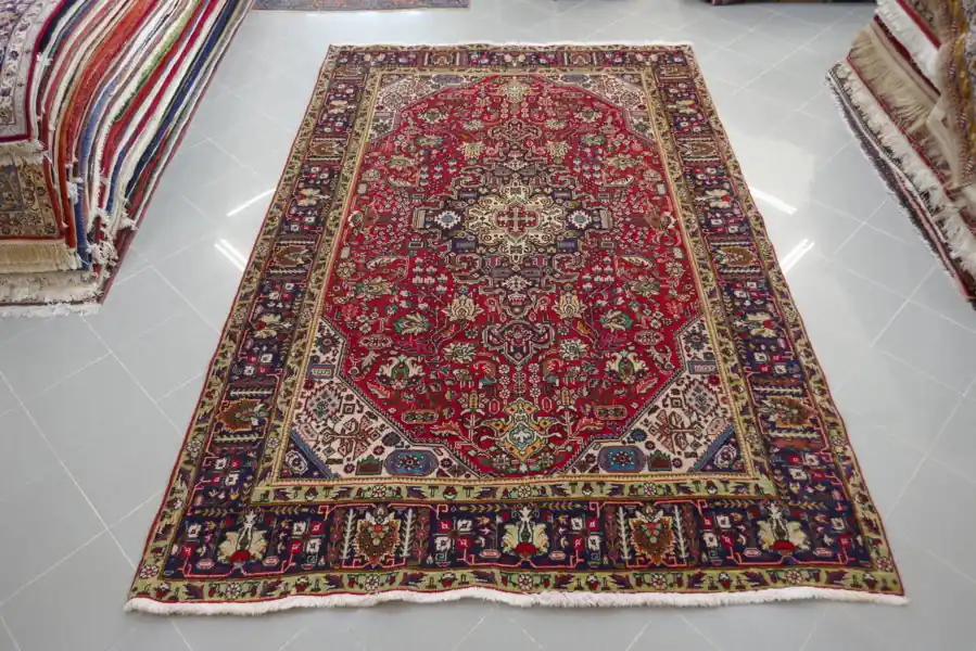 Tappeto Persiano Tabriz Fondo Rosso 300×200-N.14940