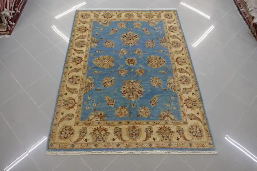 Tappeto Salotto Ziegler Extra Fondo Azzurro 200×149-N.14942