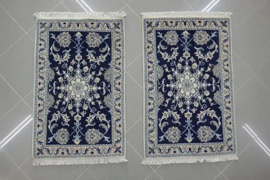 Scendiletti Persiani Nain Fondo Blu 93×60-91×59 N.14858-14859