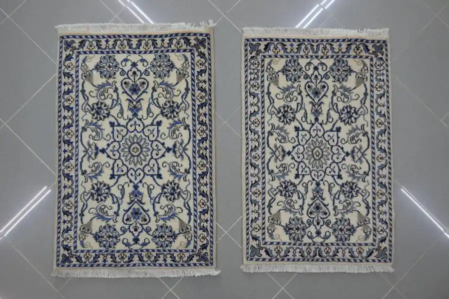 Scendiletti Persiani Nain Fondo Avorio 90×58-93×60 N.14854-14855