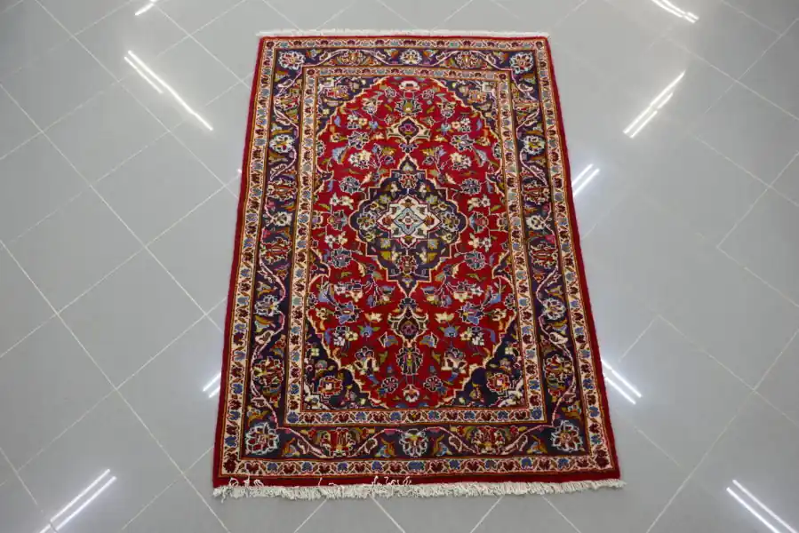 Tappeto Keshan Persia Fondo Rosso 151×105-N.14832