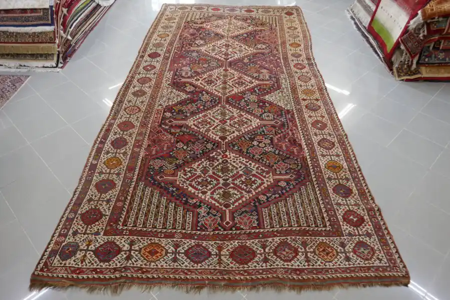 Antico Gashgai Khamseh Persiano Kelley 385×184-N.14760
