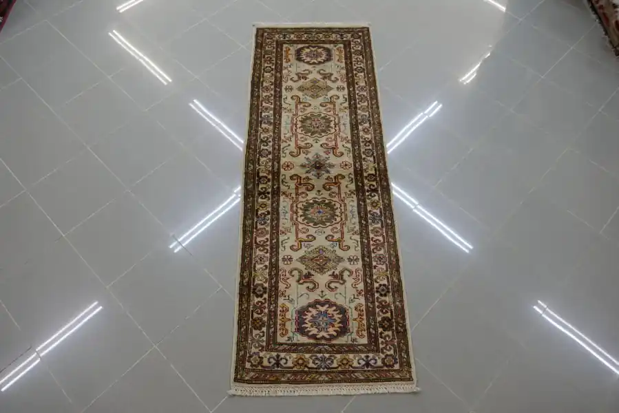 Passatoia Fondoletto Uzbek Kazak Extra Fondo Chiaro 179×64-N.14740