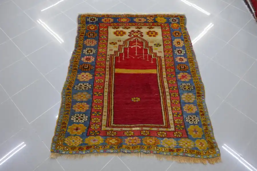 Antico Tappeto Turco Konya a Preghiera 150×117-N.14756