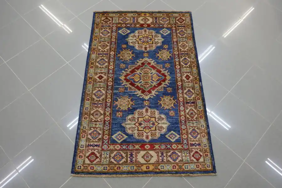 Piccolo Tappeto Uzbek Kazak Extra Blu 120×78-N.14728