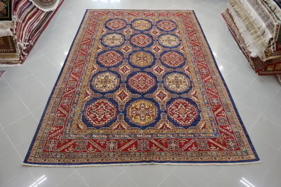 Tappeto Salotto/Sala Uzbek Kazak Extra Blu 316×216-N.14752