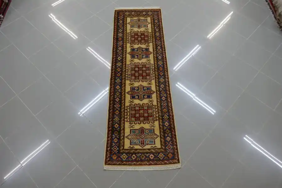 Passatoia Fondoletto Uzbek Kazak Extra Fondo Chiaro 183×59-N.14538