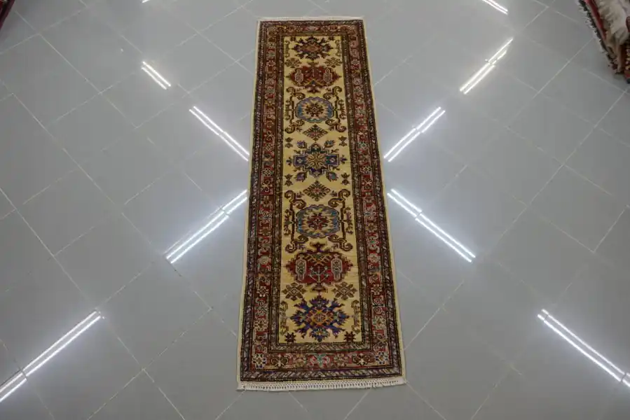 Passatoia Fondoletto Uzbek Kazak Extra Fondo Chiaro 187×59-N.14540