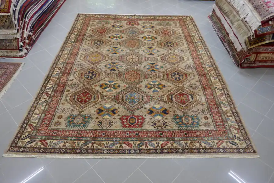 Tappeto Moderno da Salotto Uzbek Kazak Extra 317×250-N.14568
