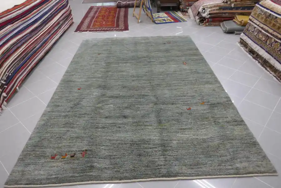 Tappeto Persiano Gabbeh Gashgai Azzurro-Grigio 288×201-N.14007