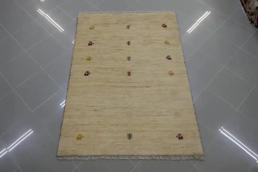 Tappeto Gabbeh Persiano Gashgai Fondo Avorio 151×108-N.14527
