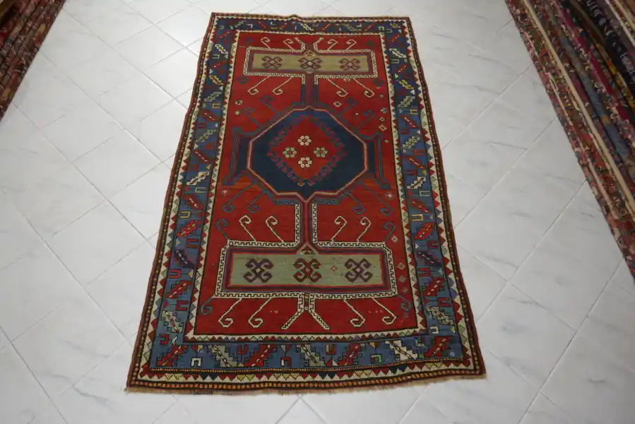 Antico Tappeto Caucaso Kazak 217×127-N.11515