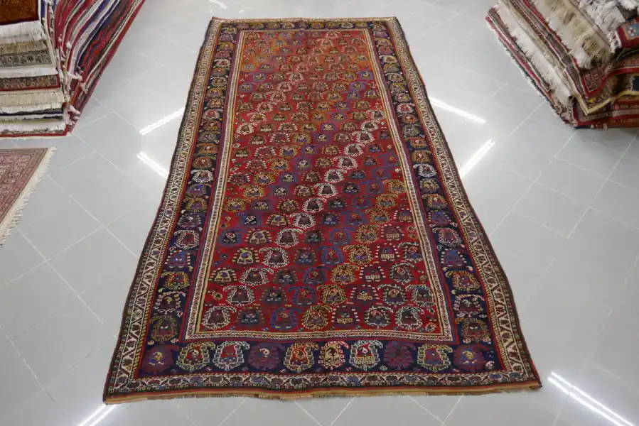 Antico Tappeto Lori-Bakhtiari Kelley Persia 347×171-N.12524