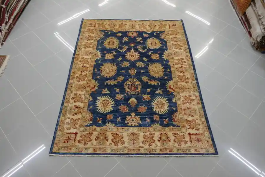Tappeto Salotto Ziegler Extra Fondo Blu 194×148-N.14486