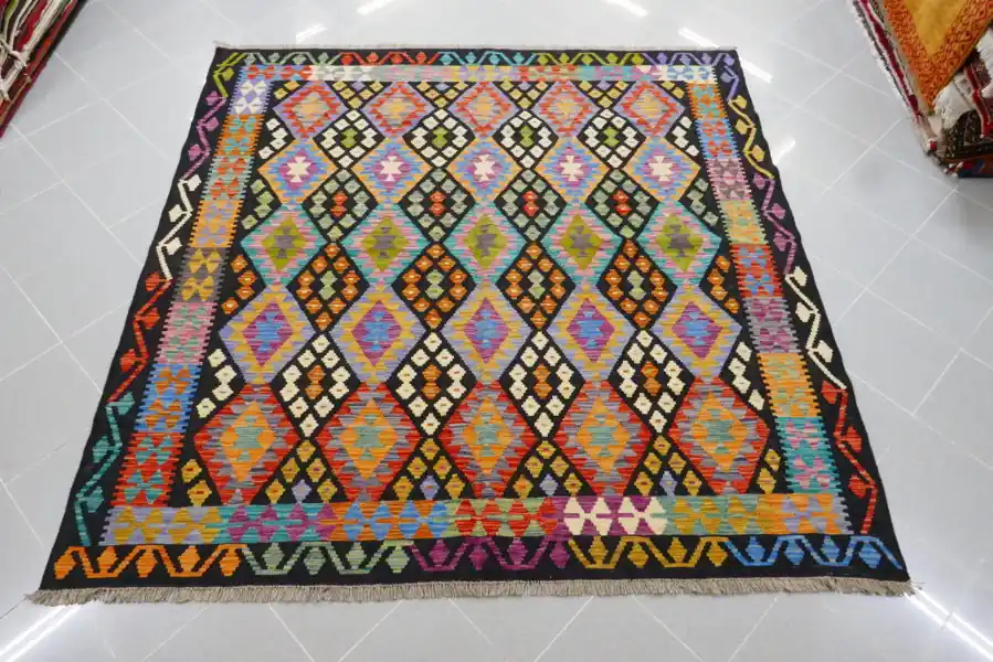 Kilim Afghano Quadrato 204×206-N.14475